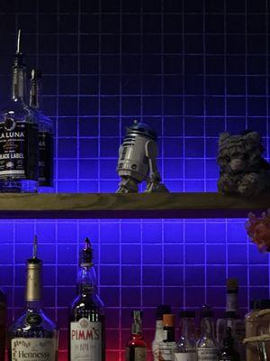 R2-D2 behind the bar