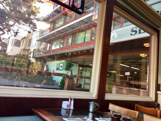 Another view from inside looking up at the Seal Rock Inn