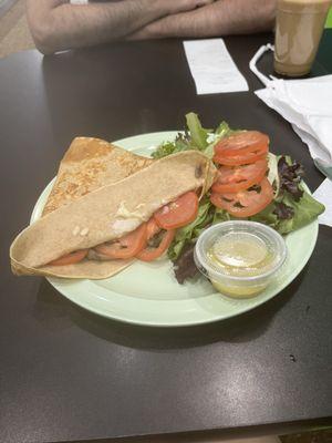 Crepe with goat cheese, Goat Cheese, Mushroom, and Tomato Crepe