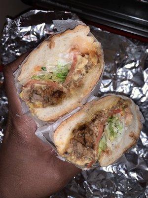 Chopped Cheese Hero with Everything