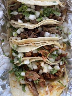 Carne Asada and Alpastor Tacos