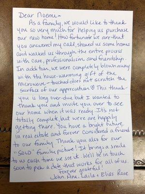 Letter from my clients- thank you!