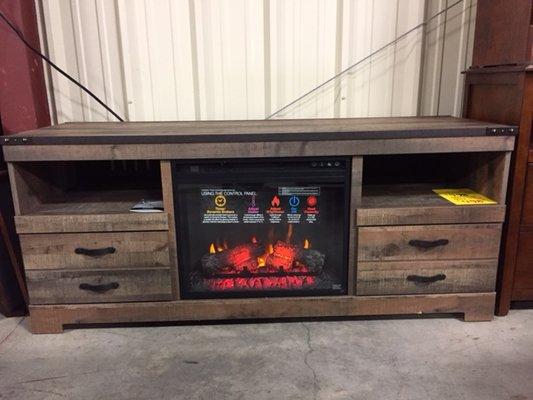 Just in time for winter! Electric fireplaces can be added to many entertainment centers.