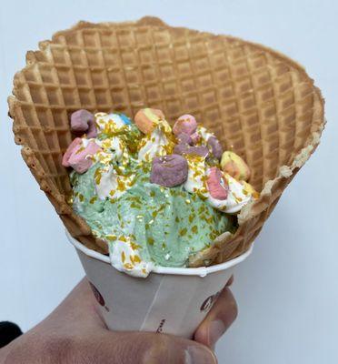 Ice Cream at the End of the Rainbow: Lucky Charms, Marshmallow Cream, Gold Flakes