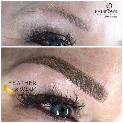 Microbladed eyebrows by Feather & Wink Microblading