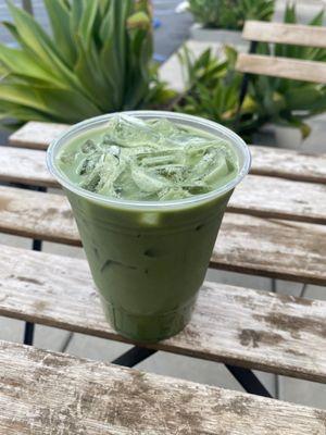 Blueberry Matcha with Oat Milk