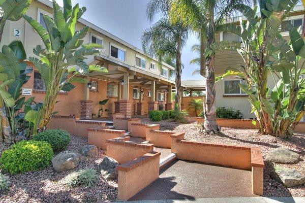 lush landscaping at Ranchero Plaza Apartments