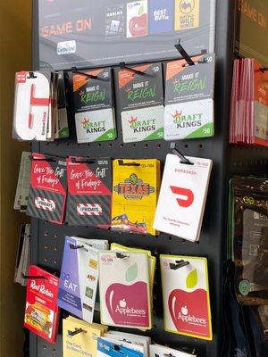 Plenty of gift cards to choose from.