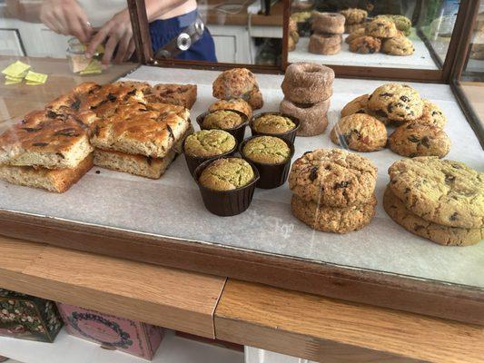 Raquel Confections Bakery: Gluten-Free/Vegan Caramelized Onion Focaccia and other Gluten Free pastries.