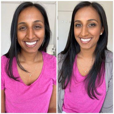 Soumya wanted a natural "no makeup, makeup look" for her engagement shoot. She wanted her eyes to look lifted.Christina achieved just that.