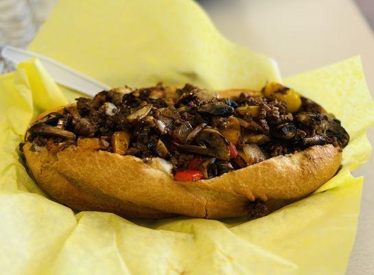 Mushroom pepper cheesesteak..... Boom!