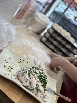 Making dumplings