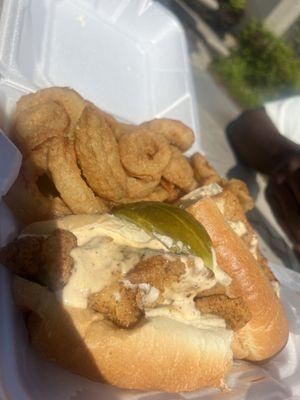 Catfish PoBoy and Onion Ring