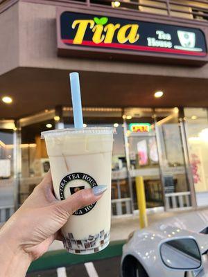 Jasmine Milk Tea w/ coffee jelly bits