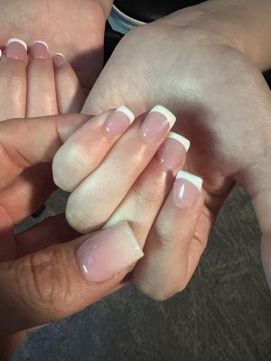 Small hands french manicure by Amanda.