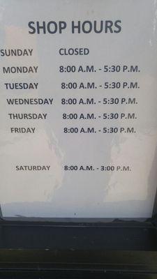 Store posted hours