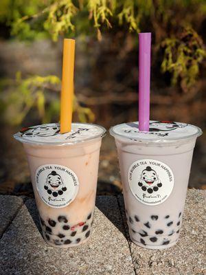 Rose & Taro milk teas