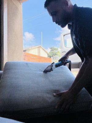 Cushions steam cleaning