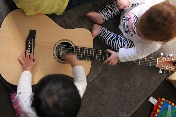 Children of all ages have access to instruments they can explore on their own, with teachers or our Music Specialist.