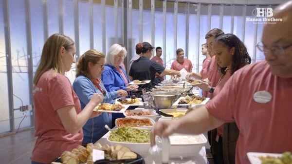 A great meal brings people together. Here we are feeding some of our corporate clients!