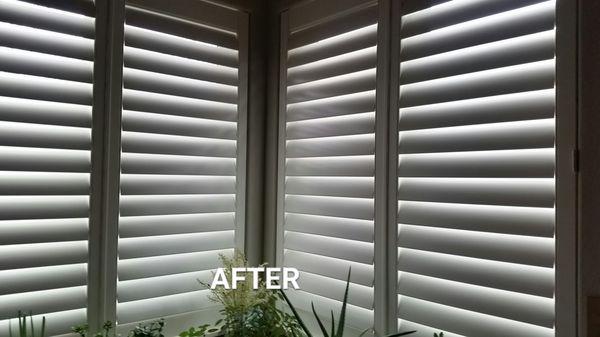 Kitchen windows after shutters were installed