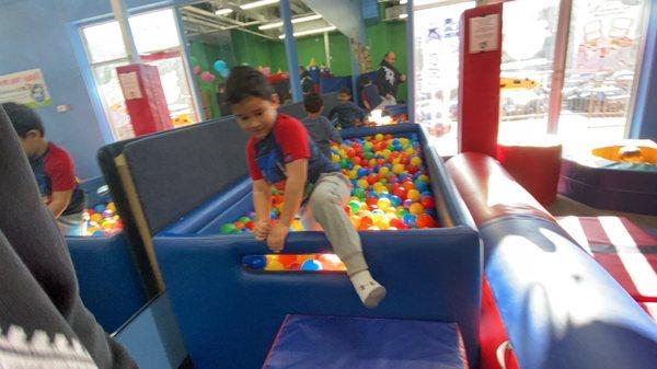 Big kids loving ball pit in My Gym.