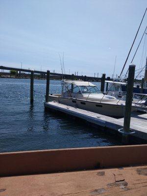 Post lunch at the bottom of the lunch patio by the dock!