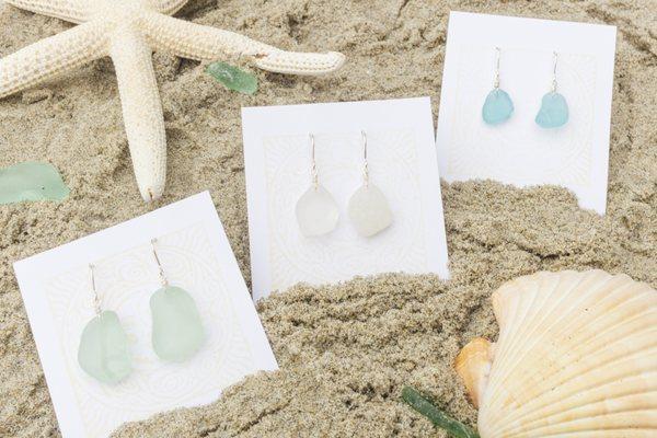 Blissful Sun Jewelry searches local oceanside beaches for sea glass that she turns into one of a kind jewelry.