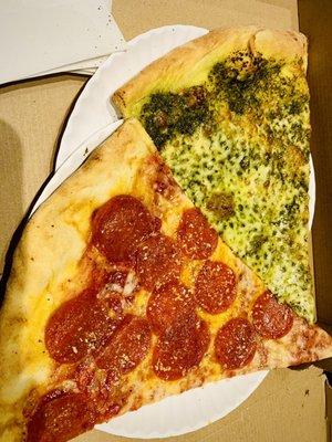 Pepperoni and pesto