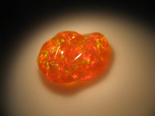 Mexican Fire Opal 11.74 cts.  Magdalena Mine, Pata de Gallo.