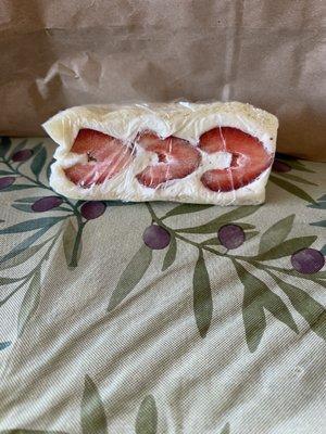 Strawberry Sandwich with whipped on Japanese bread