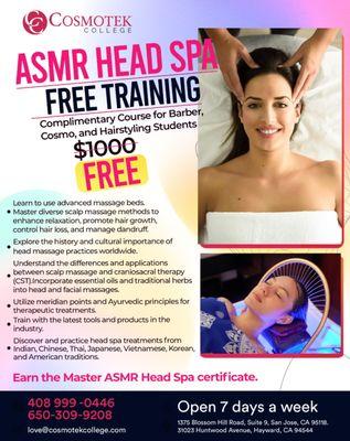 Interested in ASMR Head Spa? This is the time to start your journey and guess what? It's FREE!