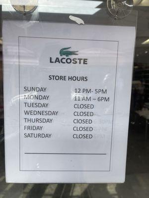 Updated store hours