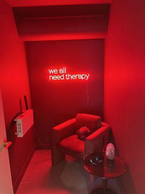 Red light therapy room