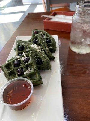 Protein Waffles - coconut and spirulina