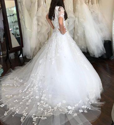 A gorgeous train on a gorgeous gown!