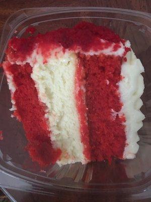 Red velvet cream cheese cake slice