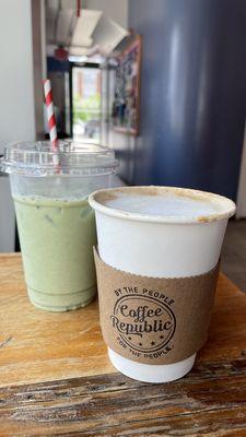 Babka latte and matcha honey