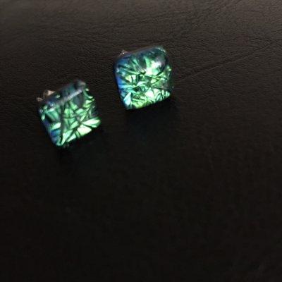 Glass pierced earrings