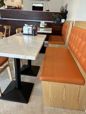 Bright and clean bench seating