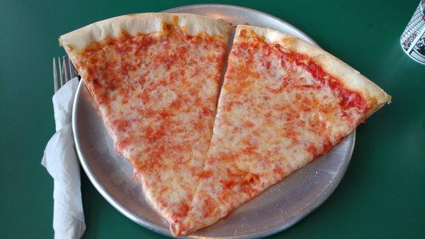 Two slices at Brothers Pizza