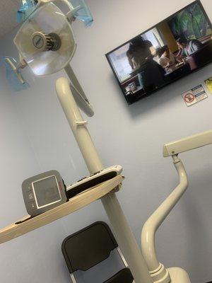 I love that each patient gets their own TVs !! So high tech!!