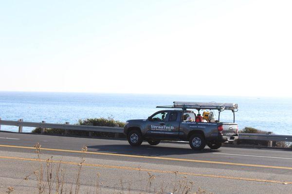 Versa-Tech® Orange County Route Manager Cesar Buenaflor heading to Laguna Beach for an initial service on PCH