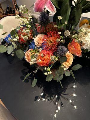 The flowers that were received.