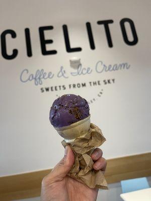 Ube crumble ice cream