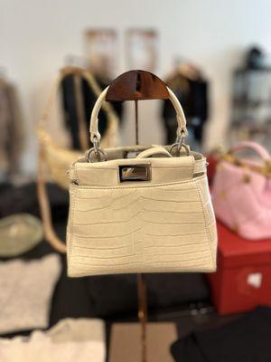 Fendi peekaboo alligator in cream color for lux ladies