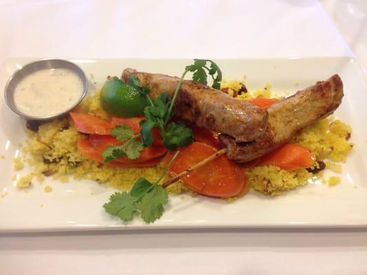 Moroccan Spiced Pork Tenderloin Skewers