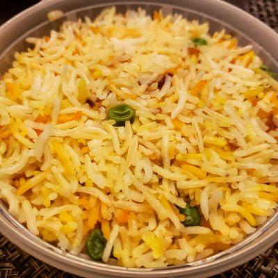 Biryani rice (too bad there's peas)