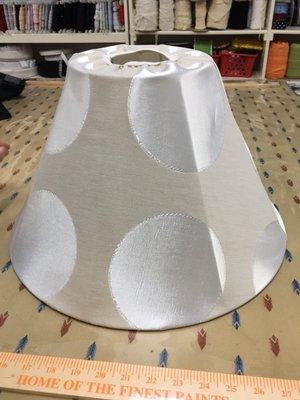 Fabric sewn to create lamp shamp