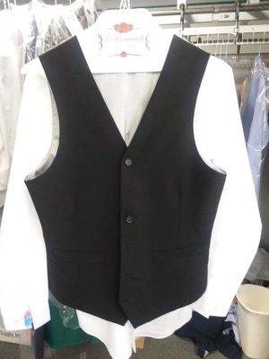 Dress shirt and vest dry cleaned and pressed.  Very fresh!